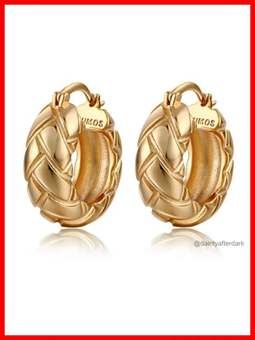 18K Gold Plated Chunky Hoop Earrings for Women Fashion Thick Gold Hoops Set